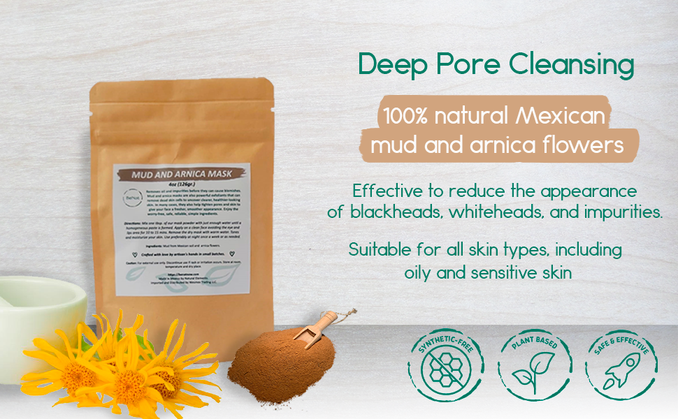 Clear Skin Acne Care Bundle – Natural Mud Mask, Soap Bar & Loofah (5-Piece Kit)