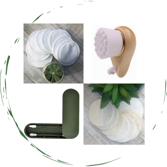 12-Piece Reusable Skincare Set – Eco-Friendly Facial Pads, Loofah, Bamboo Brush & Cotton Swabs